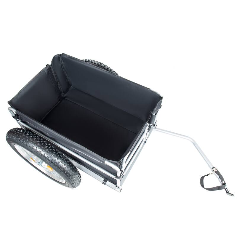 23"x4.0 Fat Tires Bike Cargo Trailer, 150LBS Load Capacity Heavy-Duty Bicycle Wagon Cart, Foldable Compact Storage