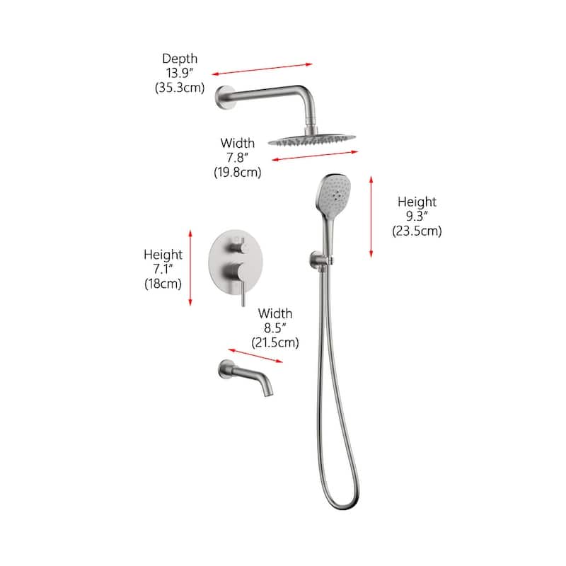 Indigo Home Complete Shower and Tub Faucet with Rough-in Valve
