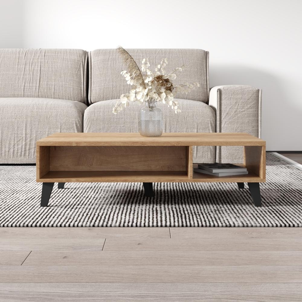 Meble Furniture Nord 43-Inch Modern Matte Coffee Table - Scandinavian European Design 13.7-Inch Height