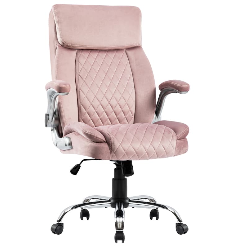 Ergonomic Velvet Office Chair, Height Adjustable Executive Desk Chair