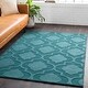 preview thumbnail 40 of 56, Hand-Woven Ali Tone-on-Tone Moroccan Trellis Wool Rug (9' x 12') - 9' x 12' Teal