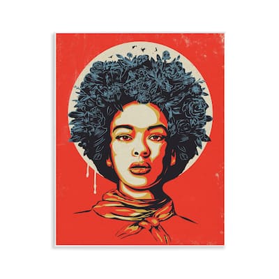 Stupell Vibrant Portrait of Woman Wall Plaque Art Design By Balazs Solti