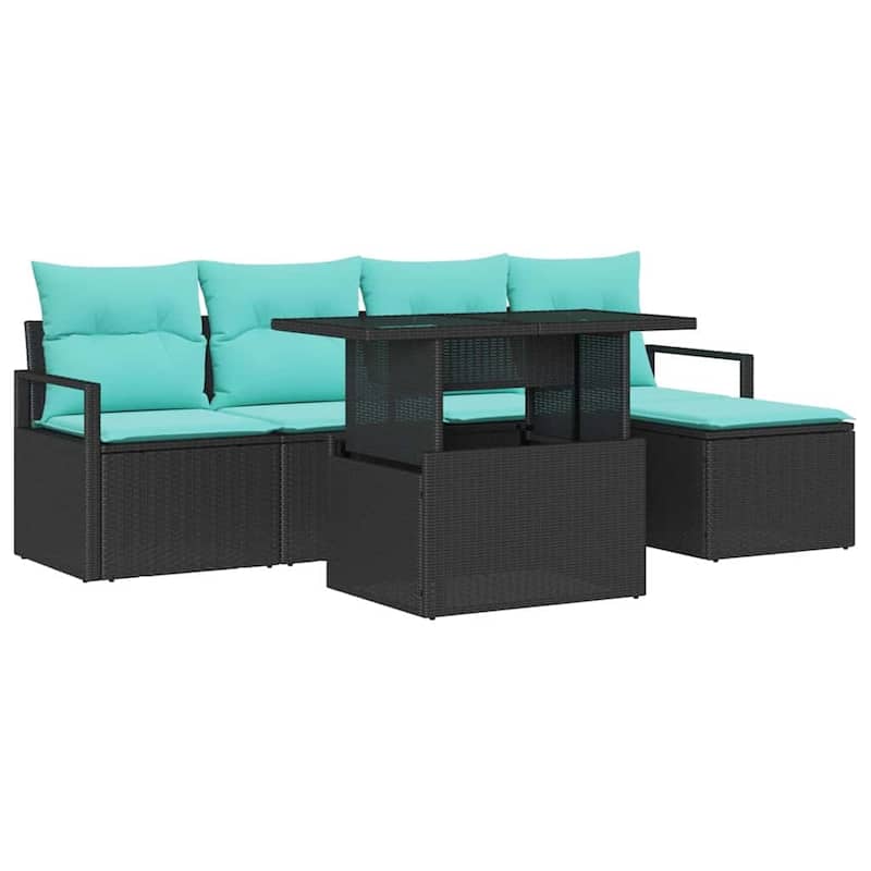 vidaXL 6 Piece Garden Sofa Set with Cushions - 90.6×46.1×27.2
