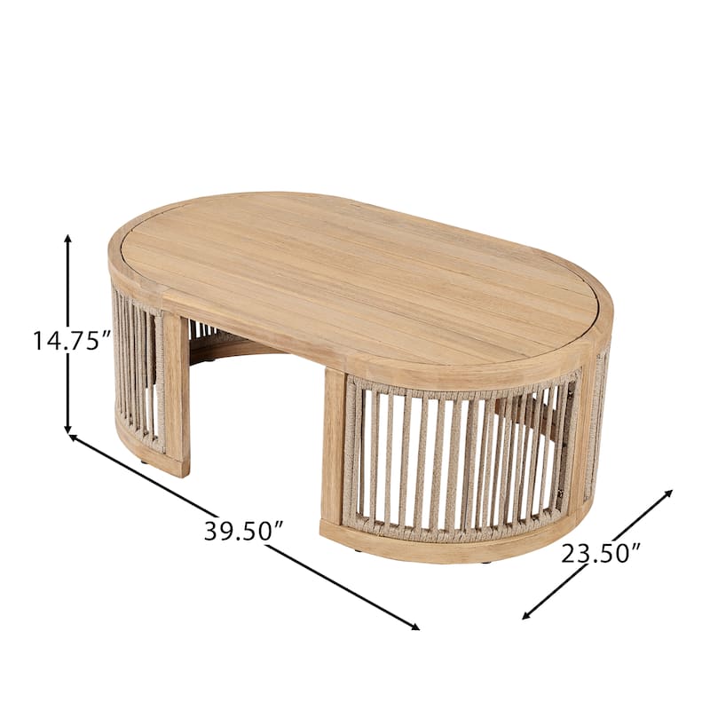 Christopher Knight Home- Leocadia Acacia Wood Outdoor Chat Set