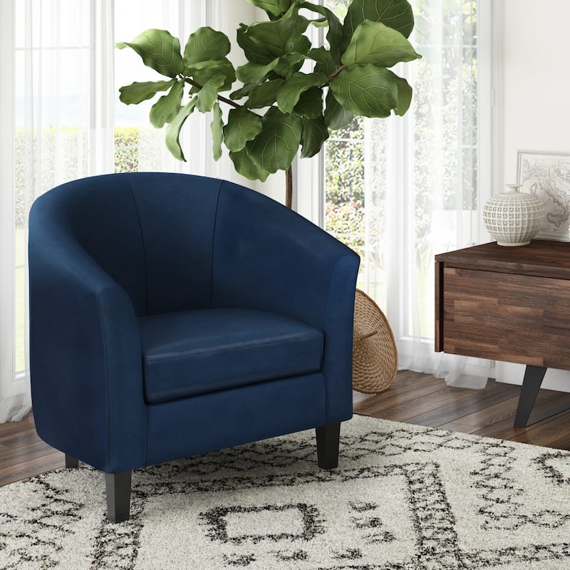 WYNDENHALL Parker 30-in. Wide Tub Chair - 30 inch Wide - Distressed Dark Blue
