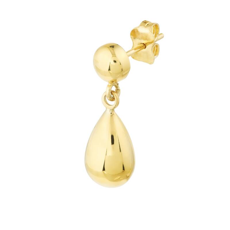 Curata 10k Yellow Gold 20x8mm Bead Stud with Teardrop Dangle Earrings