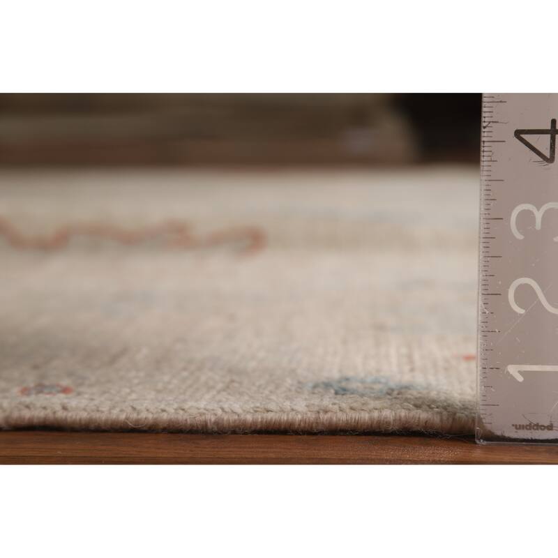 Transitional Vegetable Dye Oushak Turkish Rug Handmade Wool Carpet - 7'11"x 10'2"