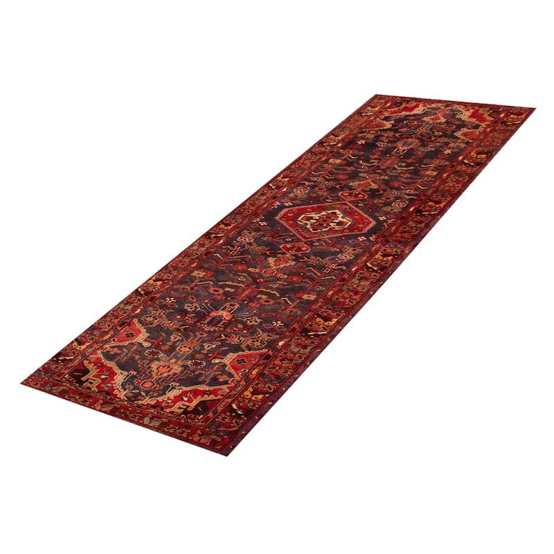 ECARPETGALLERY Hand-knotted Andelz Dark Navy Wool Rug - 3'4 x 9'10