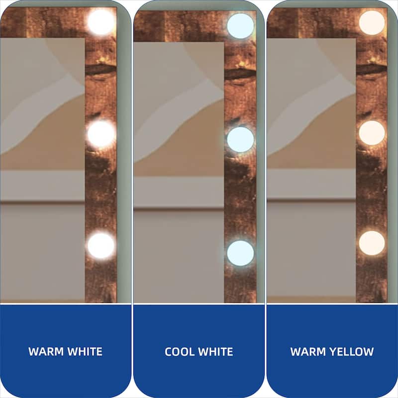 Vanity Desk Makeup Table Light Strip Mirror Dressing - 35.4"L x 15.7"W x 53.5"H
