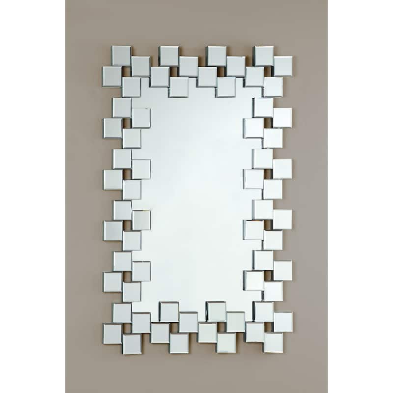 Pamela 32 x 47 Inch Rectangular Frameless Wall Mirror Silver