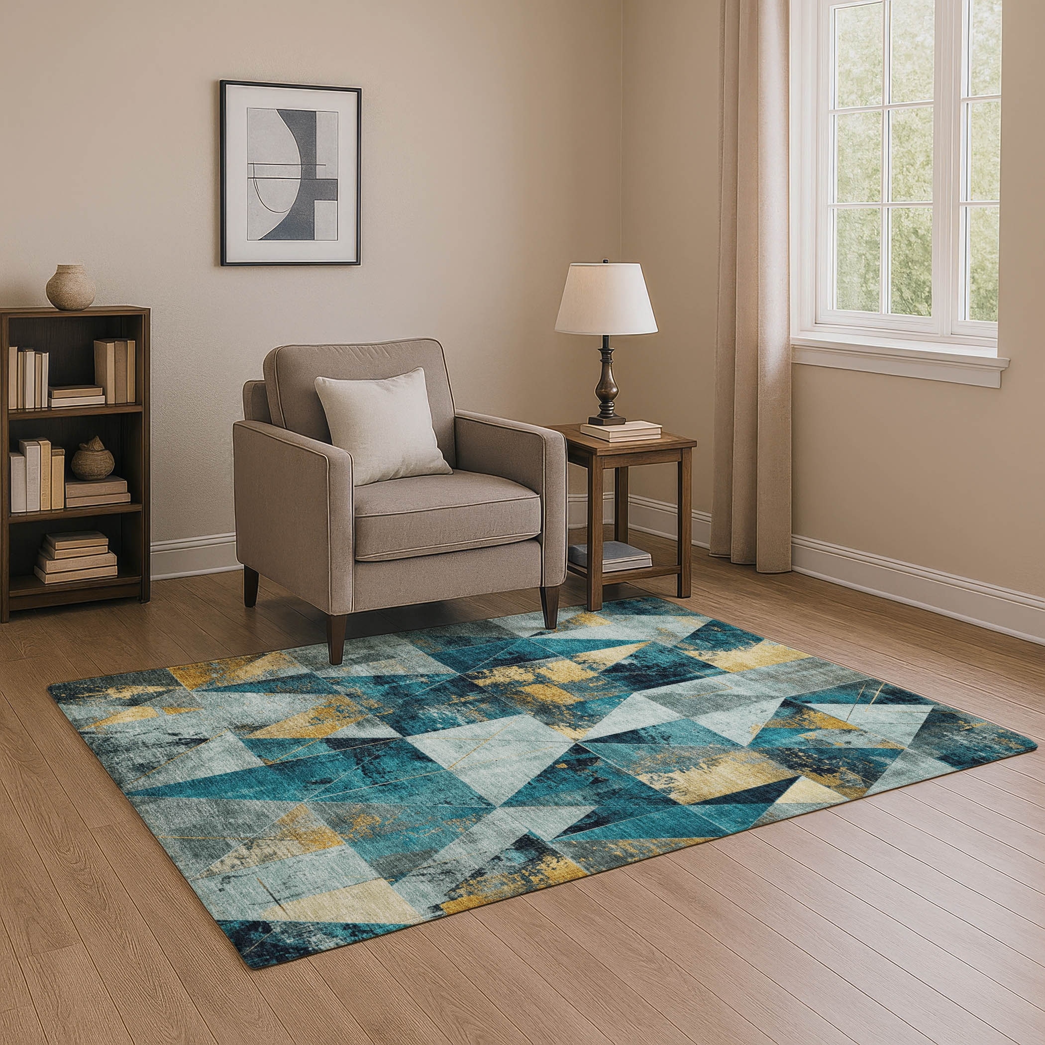 Premium Washable Super Soft Contemporary Mosaic Mayfield Rug