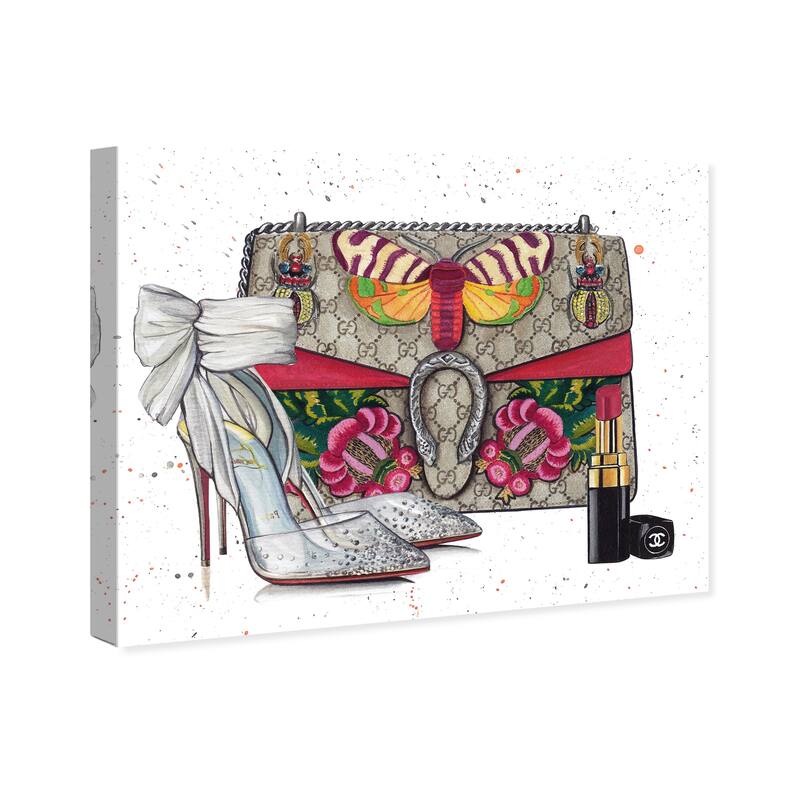 Wynwood Studio Fashion and Glam Classy Favorite Pair Gray and Glam Wall Art Canvas Print