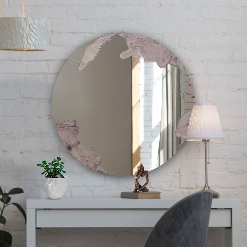 Universal Flow Mirror with Marble - 23.5H X 23.5W X 3/4D