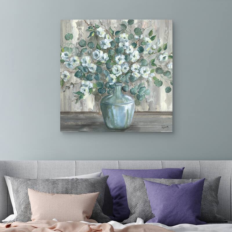 Apple Blossom Jug Square by Tre Sorelle Studios Canvas Art Print