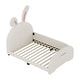 preview thumbnail 3 of 14, Kids Twin Bed Frame with Upholstered Headboard, Rabbit-Shape Princess Bed Platform Bed, 12 Wooden Slats Support