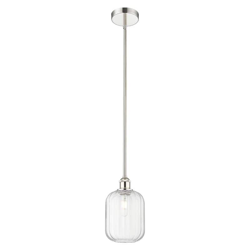 Innovations Lighting Endless Possibilities Edison - Preston - 1 Light 7" Jar Shade Stem Hung Mini Pendant - Clear/Polished Nickel