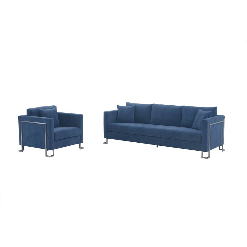 Heritage 2 Piece Fabric Upholstered Sofa & Chair Set