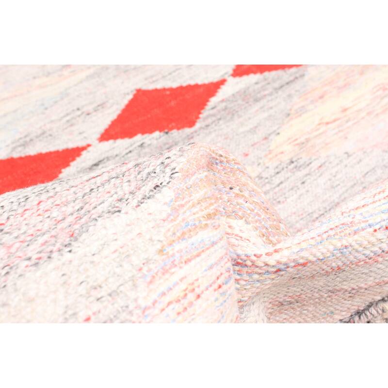 ECARPETGALLERY Flat-Weave Ankara FW Grey Wool Kilim - 5'4 x 7'9