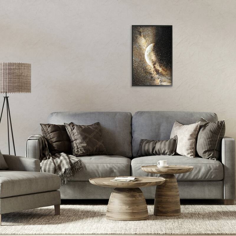 Stupell Starry Nebula Crescent Moon Framed Giclee Art Design By Gemma Bardot