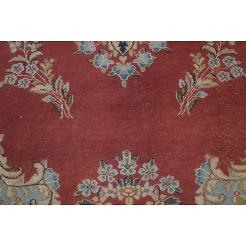 Hand Knotted Oriental 100% Wool Carpet Traditional Floral Oranges & Rust Kerman Area Rug - 13' 0'' X 9' 9''