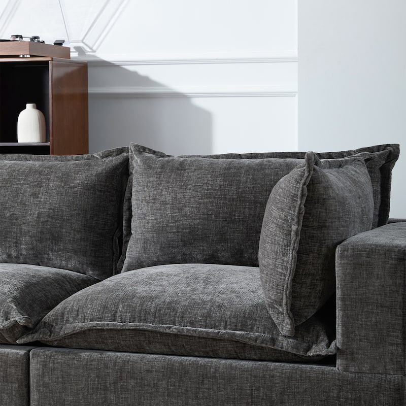 Modular Sectional Sofa with Movable Storage Ottoman by Harper&Bright Designs