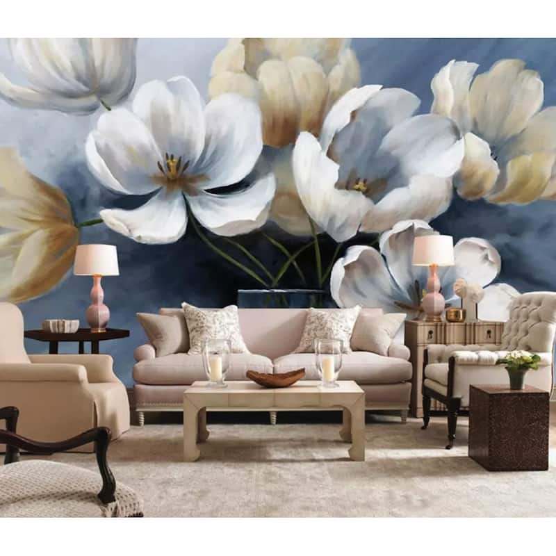GK Wall Design Vintage Floral Tulip Flower Retro Removable Wallpaper