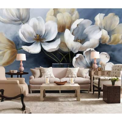 GK Wall Design Vintage Floral Tulip Flower Retro Removable Wallpaper