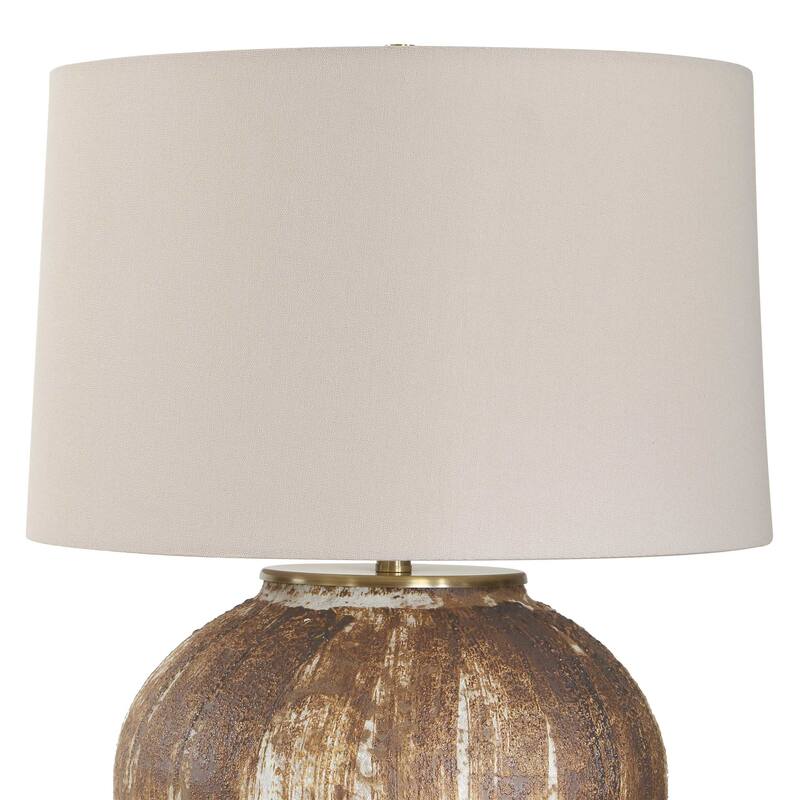 Uttermost McKinley Textured Brown Table Lamp - 16.00" W x 22.50" H x 16.00" D
