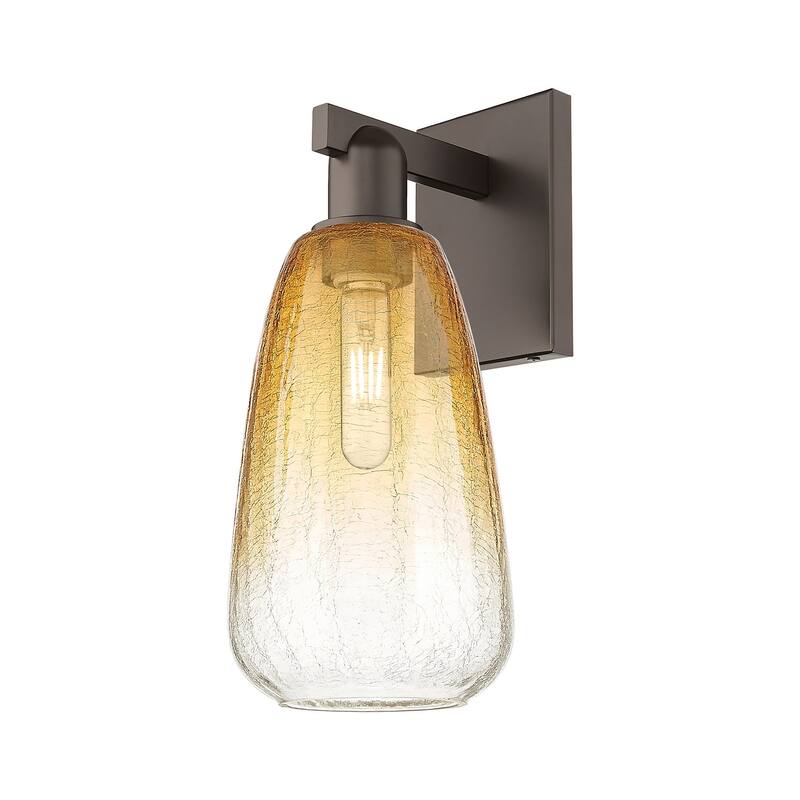 Innovations Lighting 716-1W-11-8 Brookhaven Almond Sconce Brookhaven - Oil Rubbed Bronze / Amber