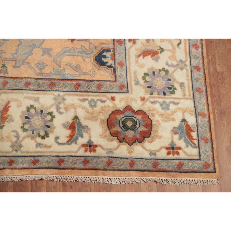 Heriz Serapi Indian Large Rug Hand-Knotted Wool Carpet - 9'8" x 14'1"