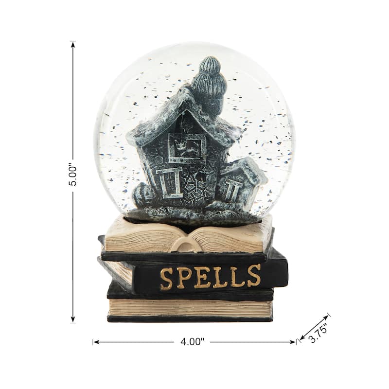 Glitzhome 100mm Halloween Polyresin Haunted House Water Globe - Multi