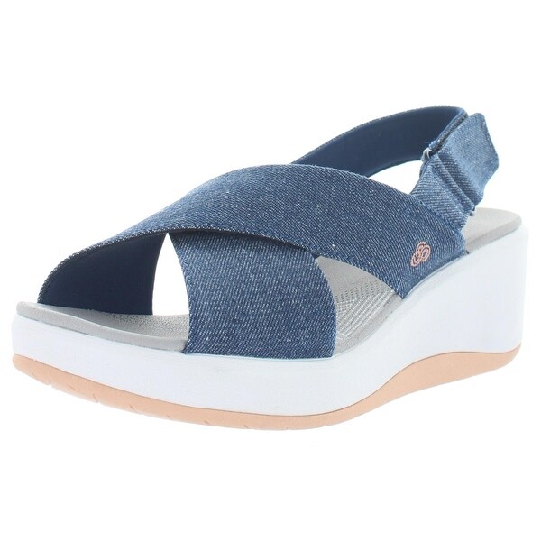 clarks denim wedge