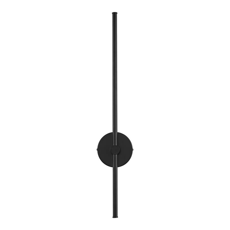 Marion 27.25" 1-Light Modern Minimalist Iron Adjustable Bar Integrated LED Plug-In Sconce, by JONATHAN Y