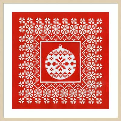 Fair Isle Snowflake V by Chariklia Zarris Wood Framed Wall Art Print