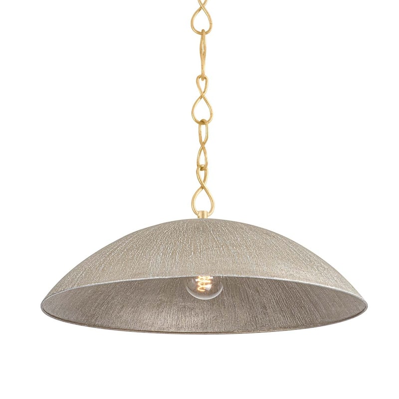 Hudson Valley Lighting BKO1400 Eve 24" Wide Pendant - Vintage Gold Leaf / Textured Warm Silver Leaf