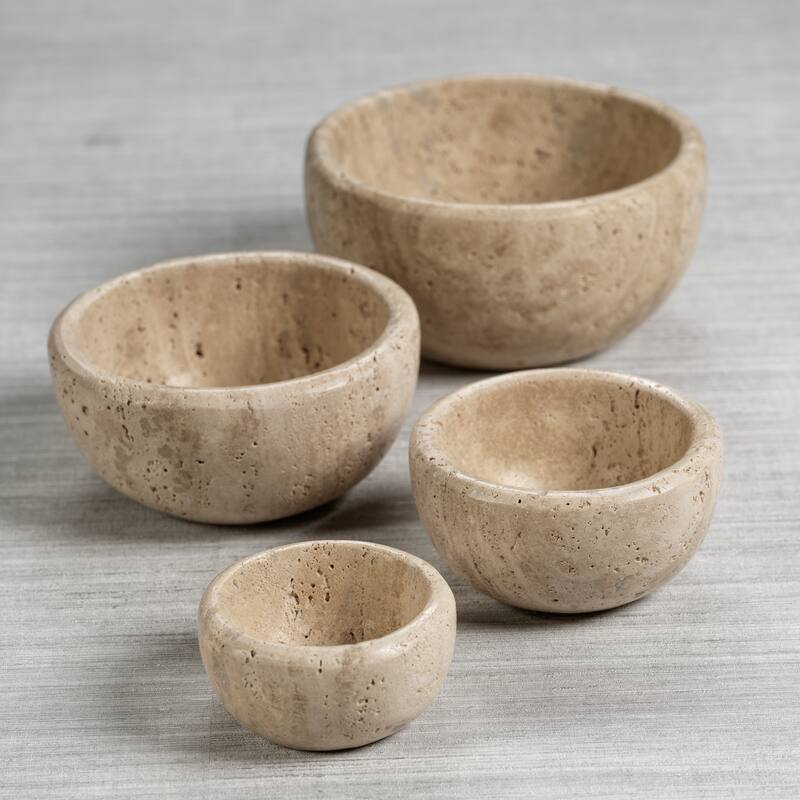 Sulu MultiServe Beige Travertine Bowl