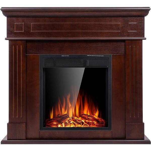 Shop Electric Mantel Fireplace Wood Package Surround Freestanding