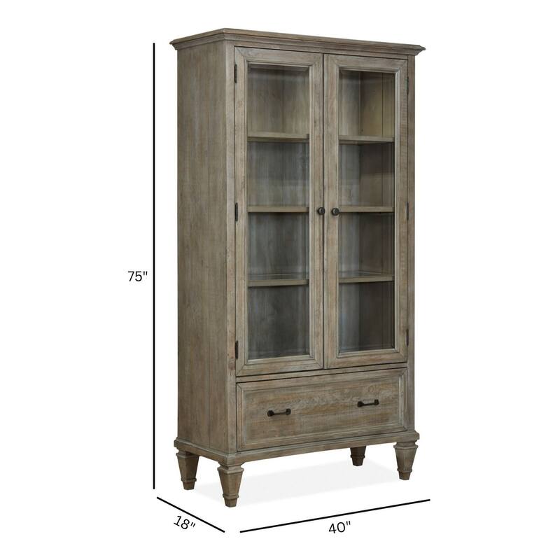 Magnussen Home Lancaster Dovetail Grey Door Bookcase - 40''W x 18''D x 75''H