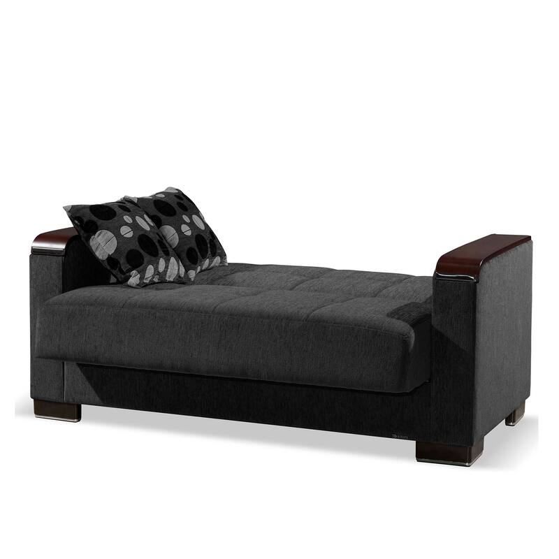 Collection Upholstered Convertible Loveseat With Storage
