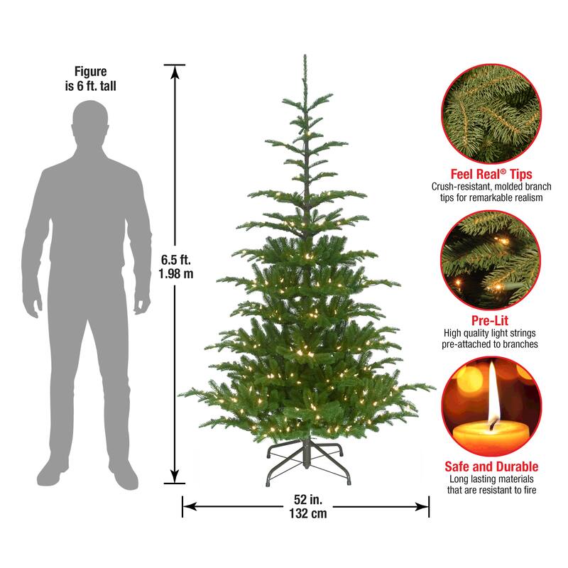 National Tree Company 6.5 ft. Norwegian Spruce Tree with Clear Lights - 6.5 Foot