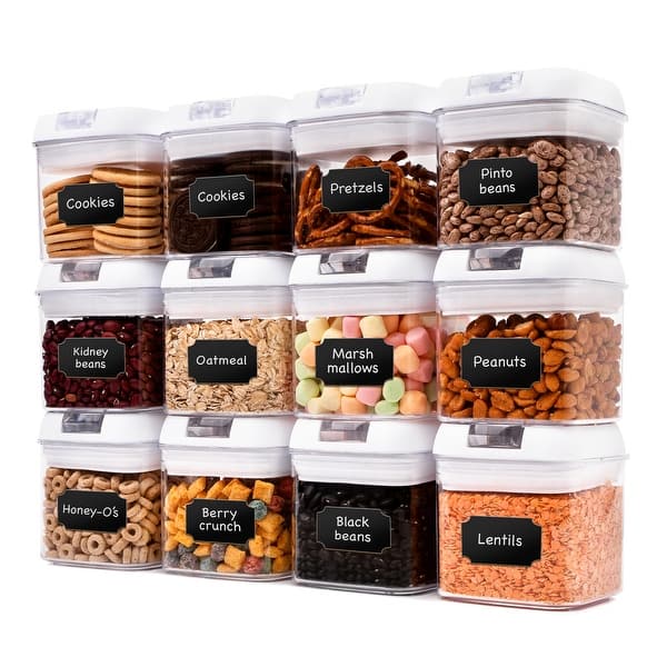 Cheer Collection Set of 12 Uniform Size Airtight Food Storage ...