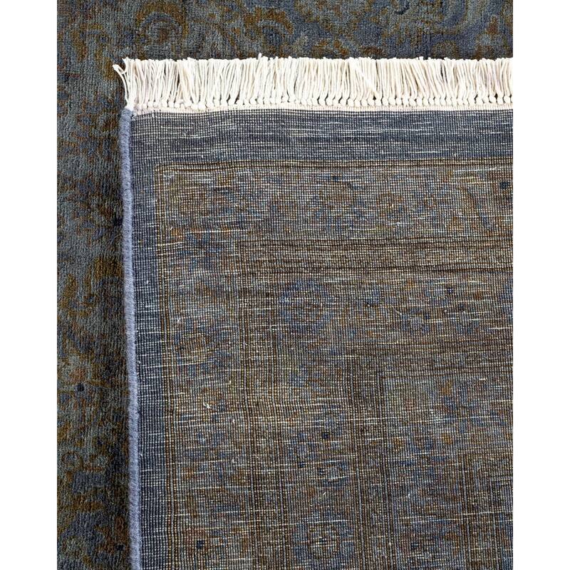 Overton Hand Knotted Wool Vintage Inspired Modern Contemporary Overdyed Gray Area Rug - 7' 10" x 10' 4"