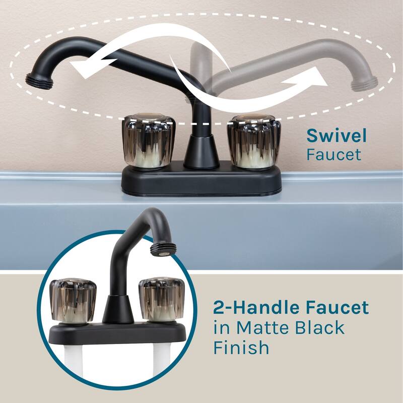 TEHILA 21-Gallon Utility Sink 22.88 in. W with 2-Knob Faucet