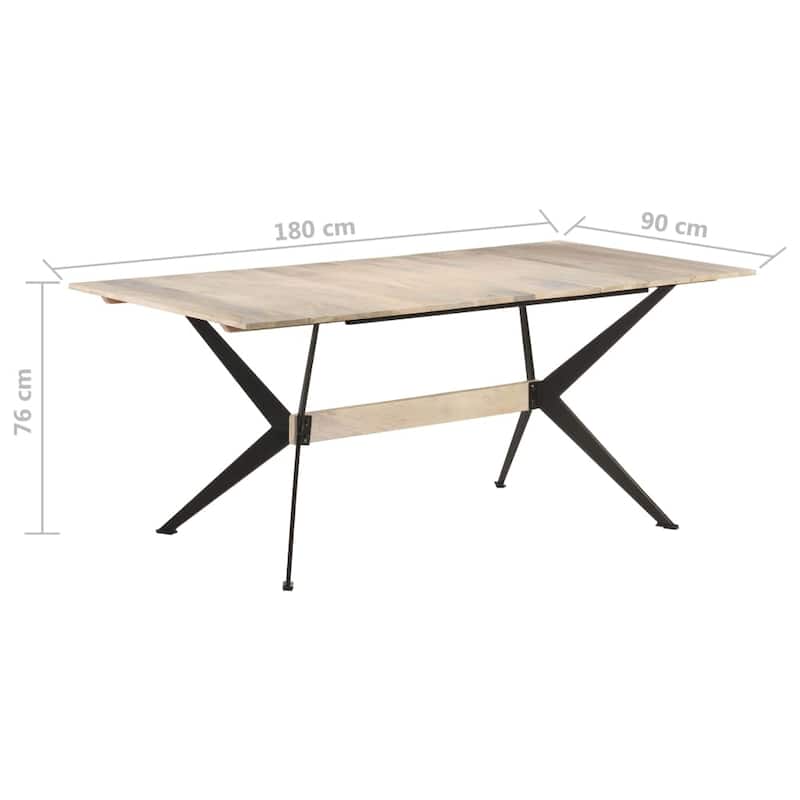 vidaXL Dining Table Kitchen Table Dining Room Dinner Table Solid Mango Wood - 70.9"x35.4"x29.9"