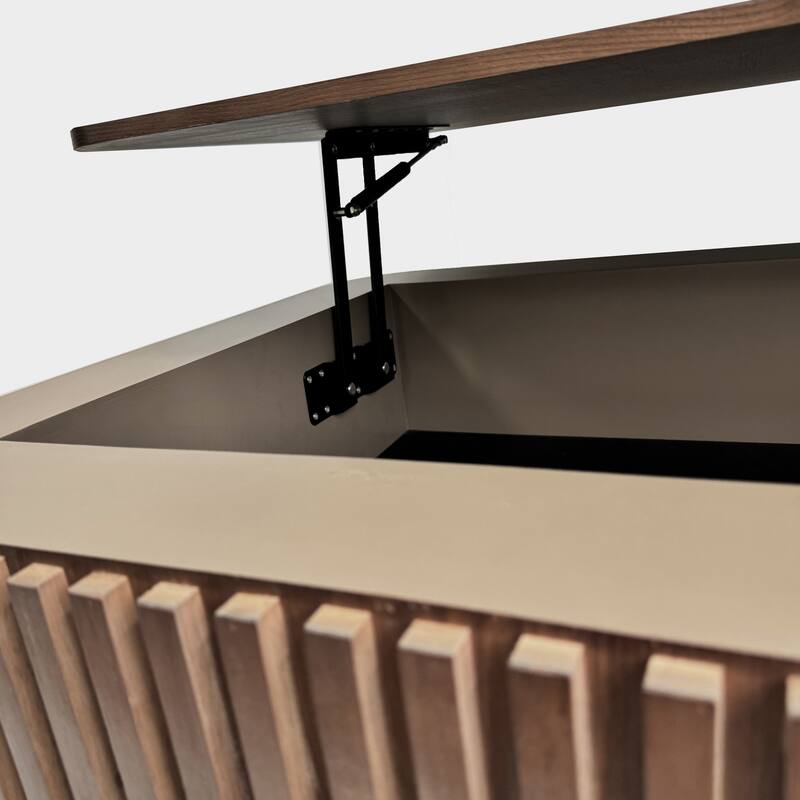 Modern Solid Wood Veneered Round/Oval/Rectangular Coffee Tea Table with Storage