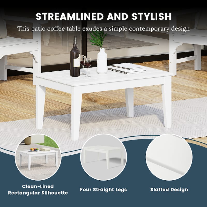 Polytrends Laguna Outdoor Patio Conversation Coffee Table