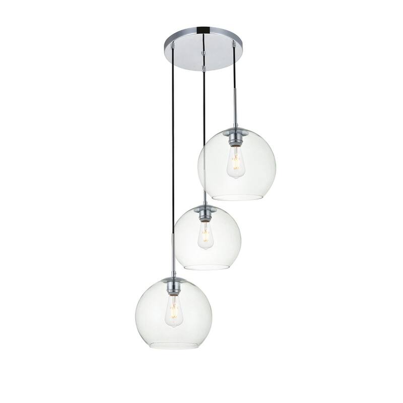 Dangling 3-light Clear Glass 20-inch Pendant