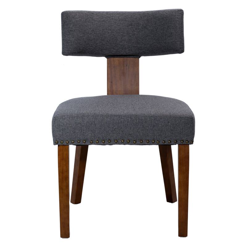 Mid-Century Modern Dining Room Chairs Set of 2, Farmhouse Kitchen Chair, with Nailhead Trim & Wood Frame