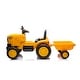 preview thumbnail 12 of 18, 12V Ride-On Tractor for Kids Ages 3-6, Electric Excavator with Detachable Trailer, Remote Control, Bright Headlight, and Music