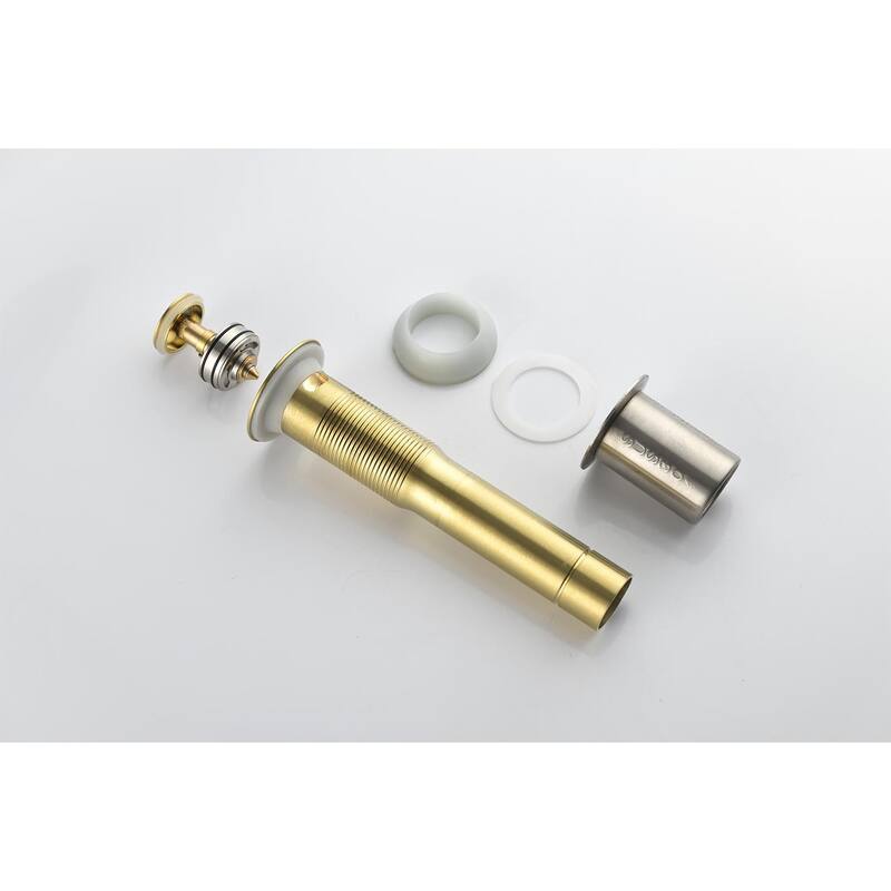 2 Handle Center Lead Free Bathroom Sink Faucet with Swivel Spout, Copper Pop Up Drain and 2 Water Supply Lines